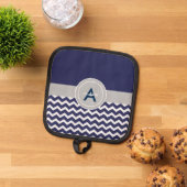 Dark Blue Gray Chevron Pannenlap (Top down)