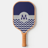 Dark Blue Gray Chevron Pickleball Paddle (Voorkant)