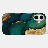 Dark Blue, Green & Gold Case-Mate iPhone Case (Achterkant (horizontaal))