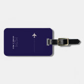 Dark Blue International Travel label met naam Bagagelabel (Voorkant horizontaal)