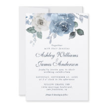 Dark Blue Ivory Roos Floral Wedding