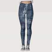 Dark Blue Jean Faux Denim (not actual denim) Leggings (Voorkant)