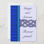 Dark Blue Knoted Nautical Wedding Invitation Kaart (Voorkant)