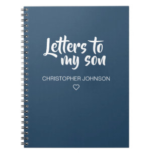 Dark Blue Letters naar My Son Journal Notitieboek