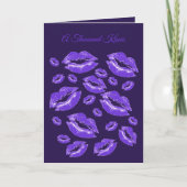 Dark Blue Lip Print Flirtatious Fun Kaart (Voorkant)