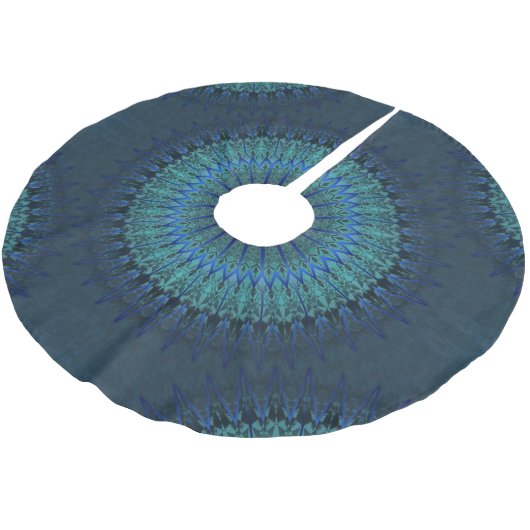 Dark Blue Mandala Kerstboom Rok (Gekanteld)