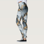 Dark Blue Marble Texture with Liquid Gold Veins Leggings (Links)