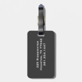 Dark Blue MasculineMonogrammed Custom Bagagelabel (Achterkant verticaal)
