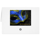 Dark Blue Masquerade Mask Table Number Card (Achterkant Horizontaal)