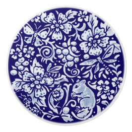 Dark Blue Mouse Insect Bee Woodland Animal Floral Keramische Knop