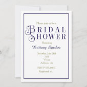 Dark Blue Navy Vrijgezellenfeest Classy Invitation Kaart (Voorkant)