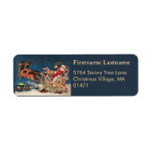 Dark Blue Patriotic Santa Holiday Return Address Etiket (Voorkant)