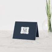 Dark Blue Pattern - Classy Mannen's Monogram Notitiekaartje (Voorkant)