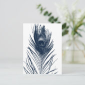 Dark Blue Peacock-Briefkaart Briefkaart (Staand voorkant)