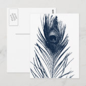 Dark Blue Peacock-Briefkaart Briefkaart (Voorkant / Achterkant)