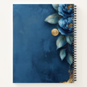 Dark Blue Peony Gold Notitieboek (Achterkant)