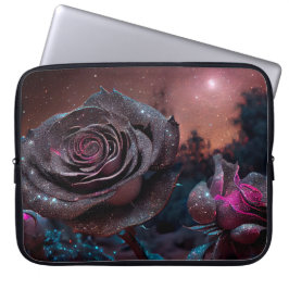 DARK BLUE & PINK ANTIEK ROZEN LAPTOP SLEEVE
