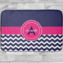Dark Blue Pink Chevron