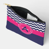 Dark Blue Pink Chevron Etui (Open)