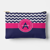Dark Blue Pink Chevron Etui (Voorkant)