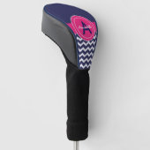 Dark Blue Pink Chevron Golfheadcover (Schuin)