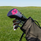 Dark Blue Pink Chevron Golfheadcover (Insitu)