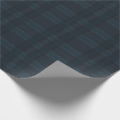 Dark Blue Plaid Holiday Christmas Pattern Cadeaupapier (Hoek)