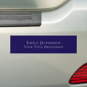 Dark Blue Plain Elegant Professional Modern Bumpersticker (Op auto)