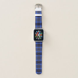 Dark Blue Pset Tartan Patroon Apple Horlogebandje