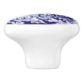 Dark Blue Rabbit Woodland Animal Floral Cobalt Keramische Knop (Zijkant)