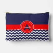 Dark Blue Red Chevron Etui (Voorkant)