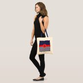 Dark Blue Red Chevron Tote Bag (Voorkant (model))