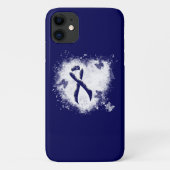 Dark Blue Ribbon Grunge Heart Case-Mate iPhone Case (Achterkant)