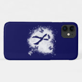 Dark Blue Ribbon Grunge Heart Case-Mate iPhone Case (Achterkant (horizontaal))