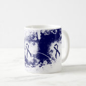 Dark Blue Ribbon Grunge Heart Koffiemok (Voorkant rechts)