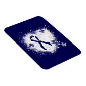 Dark Blue Ribbon Grunge Heart Magneet (Rechterzijde)