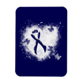 Dark Blue Ribbon Grunge Heart Magneet (Verticaal)