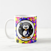 Dark Blue Ribbon Penguin Koffiemok (Links)