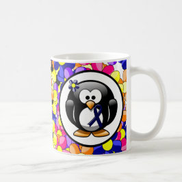 Dark Blue Ribbon Penguin Koffiemok