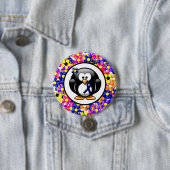 Dark Blue Ribbon Penguin Ronde Button 7,6 Cm (In situ)