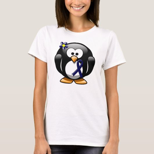 Dark Blue Ribbon Penguin T-shirt (Voorkant)