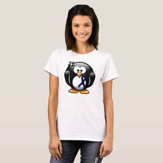 Dark Blue Ribbon Penguin T-shirt (Voorkant volledig)