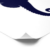 Dark Blue Seahorse Foto Afdruk (Hoek)