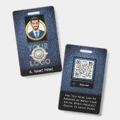 Dark Blue Security ID-badge IT-wetshandhaving Badge (Voor- en achterkant)
