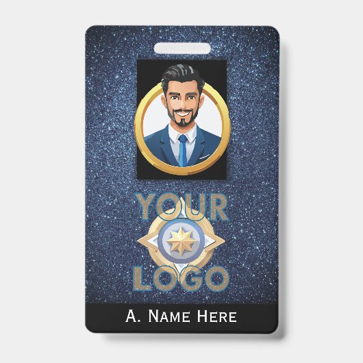 Dark Blue Security ID-badge IT-wetshandhaving Badge (Voorzijde)