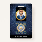 Dark Blue Security ID-badge IT-wetshandhaving Badge (Voorkant)