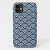 Dark Blue Seigaiha Pattern iPhone 5 Hoesje (Achterkant)