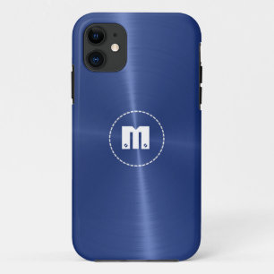 Dark Blue Shiny Stainless Steel Metal iPhone 11 Hoesje