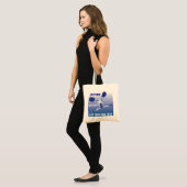 Dark Blue Silhouette Cheerleader Girl Tote Bag (Voorkant (model))