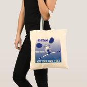 Dark Blue Silhouette Cheerleader Girl Tote Bag (Voorkant (product))